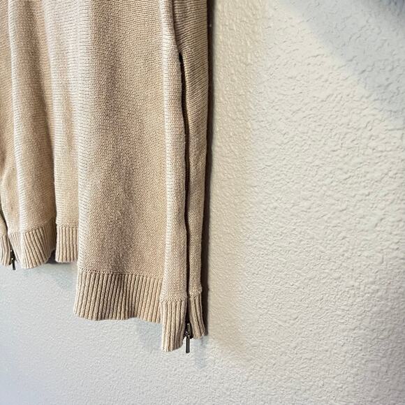 Lane Bryant Popover Knit Wide Crewneck Side Zipper Detail Tan Sweater Plus 18/20 - Picture 4 of 7